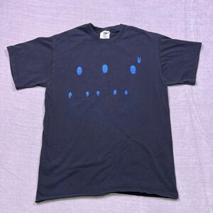 Vintage Blue‎ Man Group Dancing Y2K T Shirt Men's Medium Black Graphic Tee